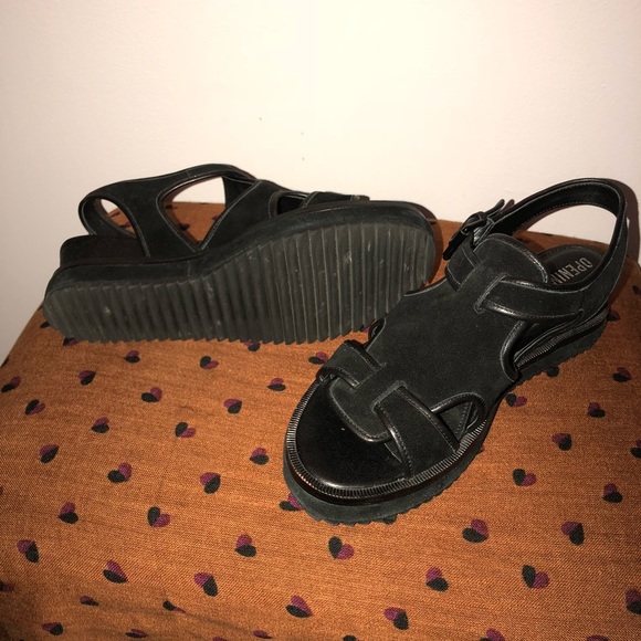 Opening Ceremony Tati Wedge Leather Sandals - Picture 6 of 6